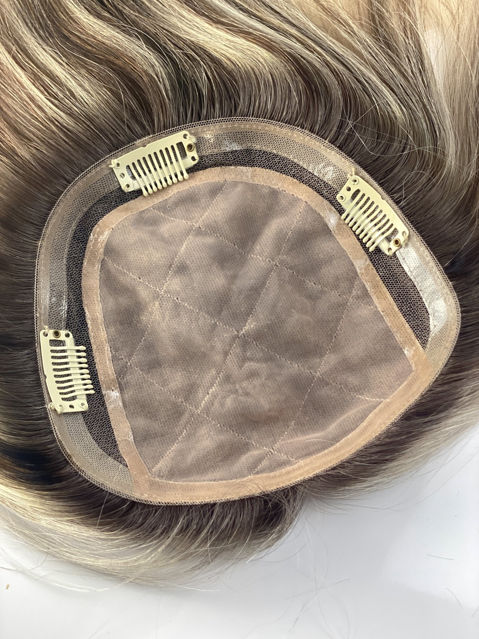 Warm Blonde Rooted 6x6 Silk Topper - 16 inches - withlovebeautycollective