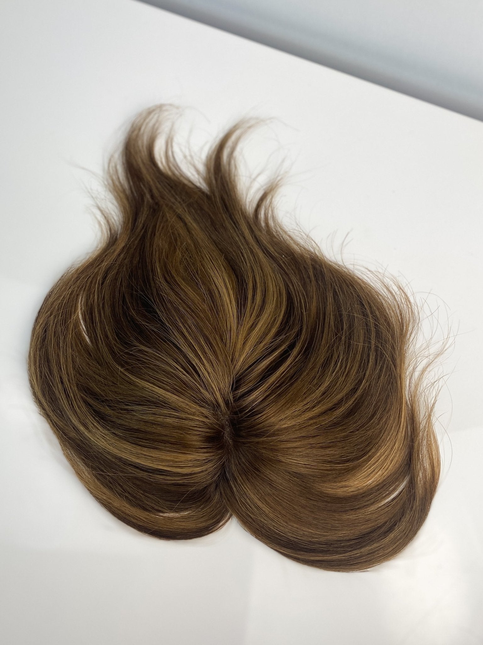 Warm Highlighted Brown 5x6.5 Mono Topper - 5-6 inches - withlovebeautycollective