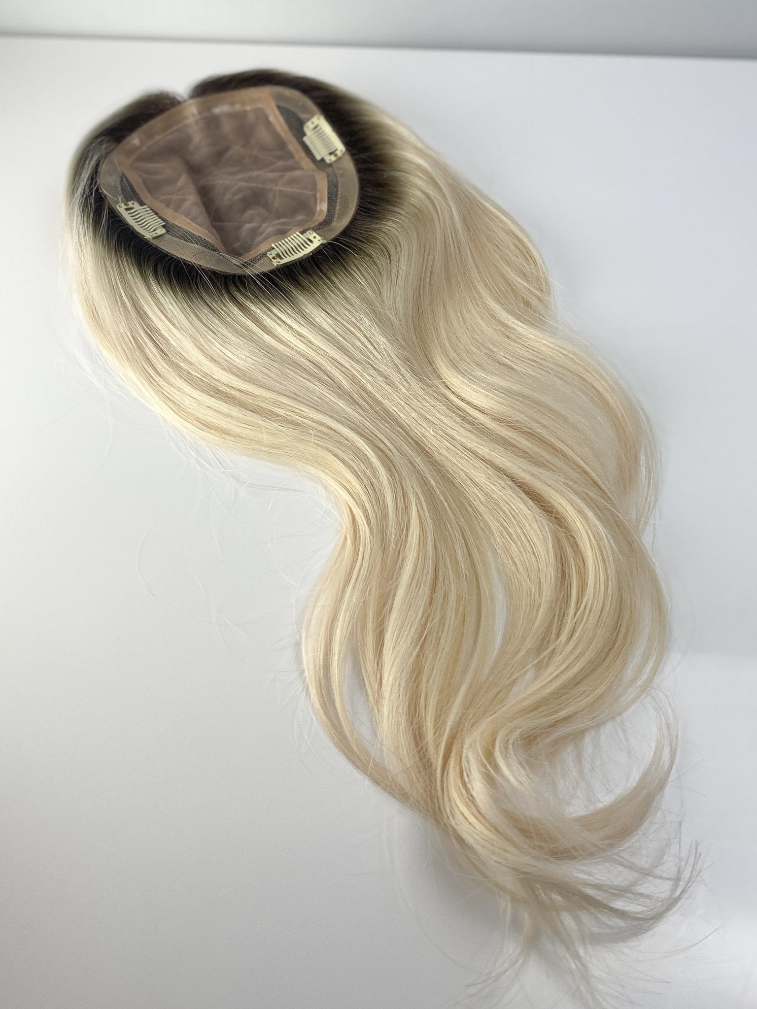 Platinum Rooted 6x6 Silk Topper - 16 inches - withlovebeautycollective